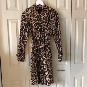 Pink Tartan Animal Print Trenchcoat
